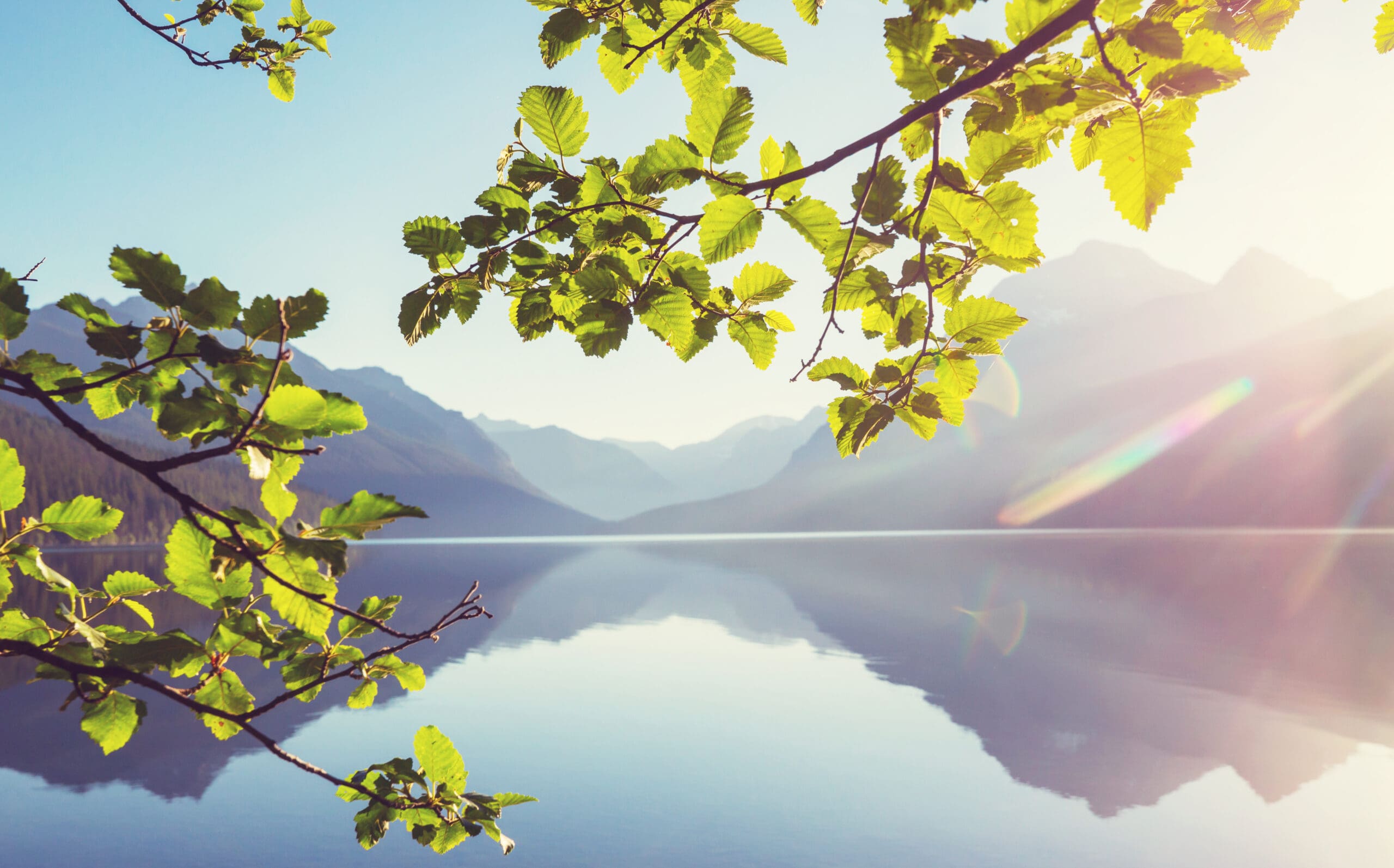 Lake with reflection of mountains