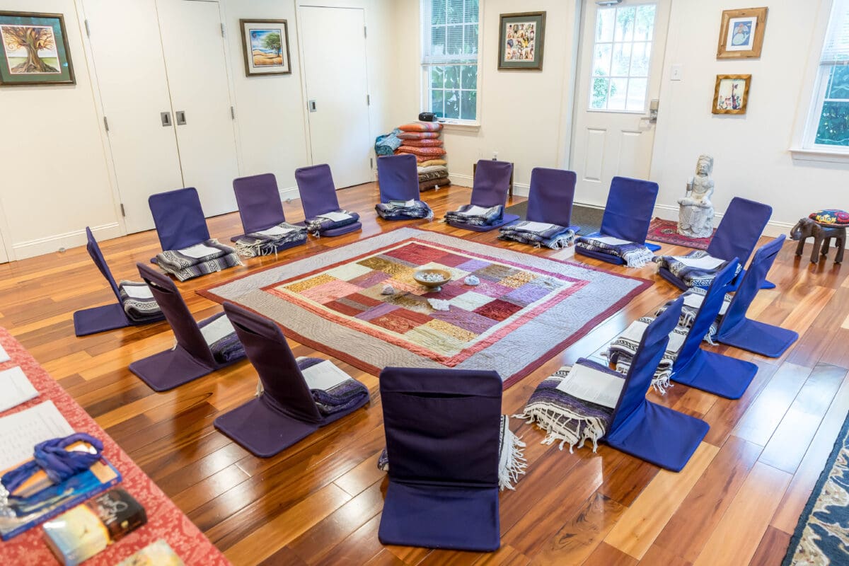 The Resiliency Center workshop space with meditation chairs arranged in a circle
